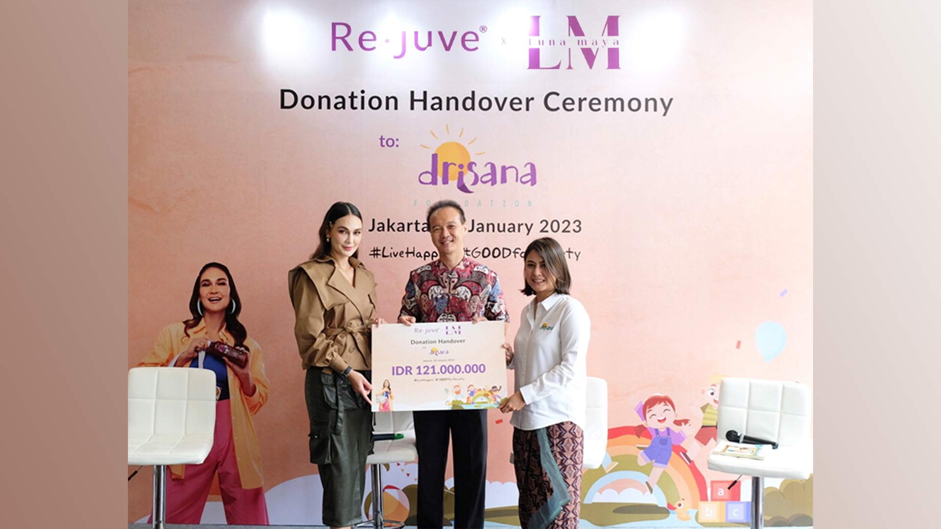 Donasi Hasil Penjualan Paket Re.juve dan Luna Maya Diberikan kepada Yayasan Drisana untuk Kampanye Kesadaran Terhadap Anak Berkebutuhan Khusus